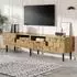OKWISH TV-Lowboard 160x42,5x35cm, 2 Türen, 2 Schubladen, Holzoptik, Metallfüße