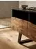 KADIMA DESIGN Lowboard Akazie Massivholz, Baumkante, 140x50x40cm, schwarz (4255632591082)