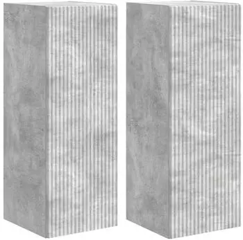 vidaXL TV-Wandschrank 2-tlg. 30x31x80cm Holzwerkstoff, betongrau (892296)