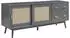 en.casa Susa Lowboard mit Polyrattan-Front, 2 Schiebetüren, 160x40x65cm, grau