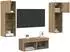 vidaXL TV-Wandregale 4 Stk., schwarz, Eichen-Optik (3402918)
