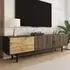 Stilvora Lowboard mit Wellenmuster, 3 Schubladen, 180x50x38cm, schwarz/natur (QTEAOK2XS5L7OR)