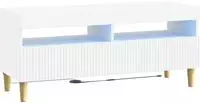 vidaXL LED-TV-Schrank Wei&szlig; Holzwerkstoff