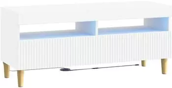 vidaXL TV-Schrank mit LED, wei&szlig;, Holzwerkstoff (896765)