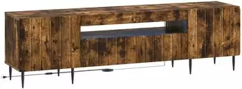 vidaXL TV-Schrank ZWOLLE Raucheiche Holzwerkstoff mit LED