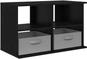 vidaXL TV-St&auml;nder mit Schubladen, schwarz, Eichen-Optik, 79x40x48cm (8000461)