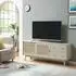 en.casa Susa TV-Schrank mit Polyrattan-Front, 2 Schiebetüren, 160x40x65cm, beige