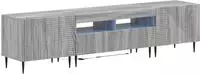 vidaXL 3-teiliges LED TV Regal Sonoma-Grau Holzwerkstoff