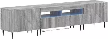 vidaXL TV-Regal 3-teilig mit LED, Holzwerkstoff, Sonoma-Grau (3416686)