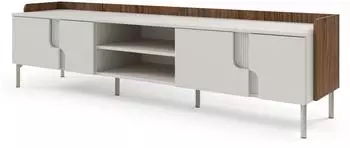 Beautysofa Positivo Lowboard 4 Türen, 200cm, Walnuss Alba + Kaschmir