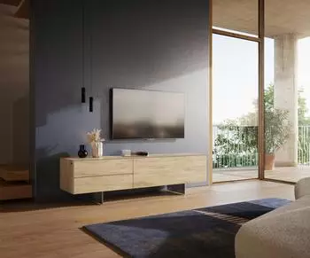 DeLife Cuor Lowboard Keramik Laminam® Sabbia eichefarbig 180cm (40358)