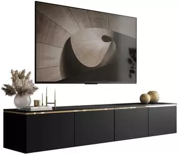 Lookway Celine TV-Schrank hängend schwarz matt 200cm mit LED-Beleuchtung (800001752209)