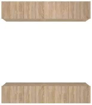 vidaXL TV-Schränke 4-teilig, Sonoma-Eiche, 80x30x30cm, Holzwerkstoff (3114184)