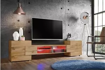 Komodee Merano A2 TV-Lowboard Eiche Wotan, RGB-LED, 230x52,5x35cm
