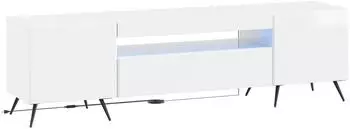 vidaXL TV-Schrank LED, Hochglanz Wei&szlig;, Holzwerkstoff