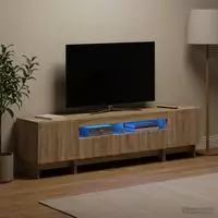 vidaXL 3-teiliges LED TV Regal EDE Sonoma-Eiche Holzwerkstoff