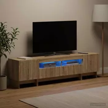 vidaXL TV-Schrank 5-teilig mit LED, Sonoma-Eiche, Holzwerkstoff (3416416)