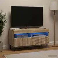 vidaXL LED-TV-Schrank HAARLEM 81 x 35 x 43 cm Sonoma-Eiche