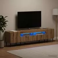 vidaXL 3-teiliges LED TV Regal ZWOLLE Artisan-Eiche Holzwerkstoff
