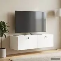 vidaXL Wandmontierter TV-Schrank 98 x 41 x 30 cm Wei&szlig; Holzwerkstoff