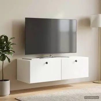 vidaXL Wandmontierter TV-Schrank 98x41x30cm, wei&szlig;, Holzwerkstoff (899205)