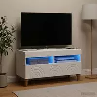 vidaXL LED-TV-Schrank ALKMAAR 81 x 35 x 43 cm Wei&szlig; Holzwerkstoff