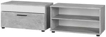 VICCO Berno Wohnzimmerschrank beton/weiß, 2-teilig (55476)