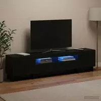 vidaXL 5-teiliges LED TV Schrank Schwarz Holzwerkstoff