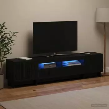 vidaXL TV-Schrank 5-teilig mit LED, schwarz, Holzwerkstoff (3416414)