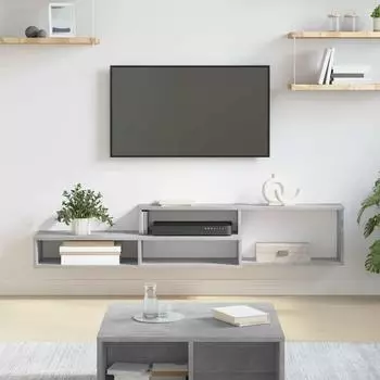 vidaXL TV-Wandhalterung 150x25x28,5cm Holzwerkstoff, betongrau