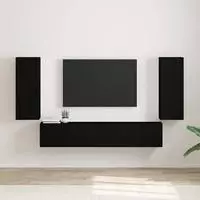 vidaXL TV-Wandschrank 2 stk. Schwarz Holzwerkstoff