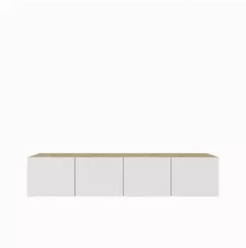 Masseno Livo Lowboard 200x41x40cm, Eiche Artisan/Wei&szlig; (800001865389)