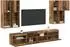 vidaXL Wand-TV-Möbel-Set mit LED-Beleuchtung, 7-tlg., Betongrau