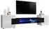 Komodee Merano A1 Lowboard weiß/schwarz, blaue LED, 4 Fächer, 230x52,5x35cm