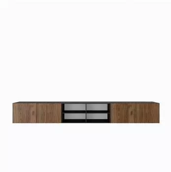 Masseno Varen TV-Lowboard 300x41x40cm, schwarz / eichefarben (800001865395)