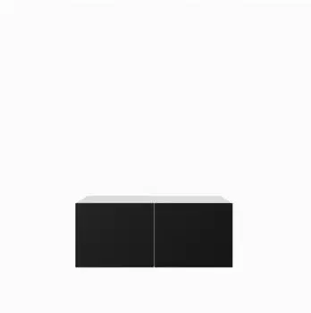 Masseno Mivo Lowboard 2 T&uuml;ren, Schubladen, wei&szlig;/schwarz, 100x41x40cm (800001865452)