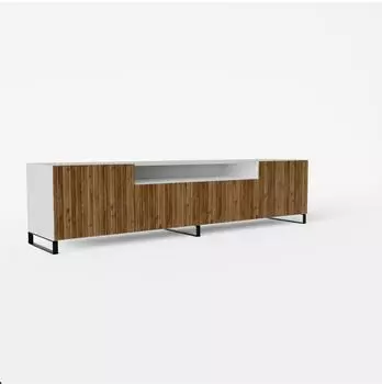 Masseno Livo TV-Lowboard 200x41x40cm, wei&szlig; / eichefarben (800001865553)