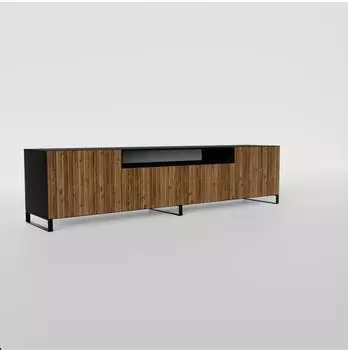Masseno Livo TV-Lowboard 200x41x40cm, schwarz / eichefarben (800001865559)