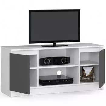 RAUMHIRSCH TV-Lowboard weiß/graphitgrau, 2 Türen, 120x55x40cm (800001457530)