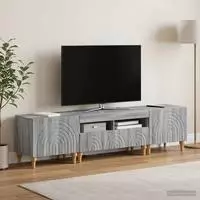 vidaXL 3-teiliges LED TV Regal Sonoma-Grau Holzwerkstoff