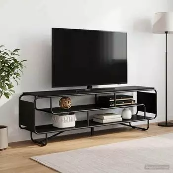 vidaXL TV-St&auml;nder 180x36x45cm schwarze Eichenoptik Holzwerkstoff