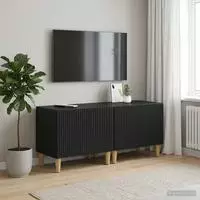 vidaXL TV-Schrank Schwarz Holzwerkstoff