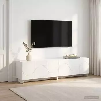 vidaXL TV-Lowboard 180x34,5x40 cm, weiß, Holzwerkstoff