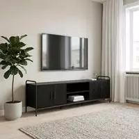 vidaXL TV-Schrank 167,5 x 33 x 50 cm Schwarz Eichen-Optik