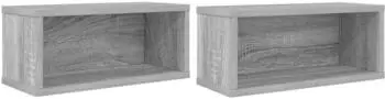 vidaXL CD-Aufbewahrungsregal 2er-Set Sonoma-Grau 40x17x17cm