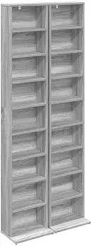 vidaXL CD-Regal 2-tlg. Sonoma-Grau 33x23,5x175cm Holzwerkstoff