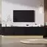 OKWISH TV-Schrank mit 4 Türen Push-to-Open, Holzmaserung, 175cm, schwarz (4070861705402)