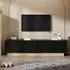 OKWISH TV-Schrank mit 4 Türen Push-to-Open, Holzmaserung, 175cm, schwarz (4070861705402)
