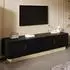 OKWISH TV-Schrank mit 4 Türen Push-to-Open, Holzmaserung, 175cm, schwarz (4070861705402)