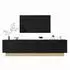 OKWISH TV-Schrank mit 4 Türen Push-to-Open, Holzmaserung, 175cm, schwarz (4070861705402)